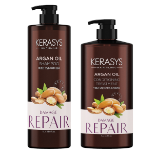 Kerasys - Argan Oil - Shampoo 1000ml + Máscara de Tratamento 1000ml - Novas embalagens!